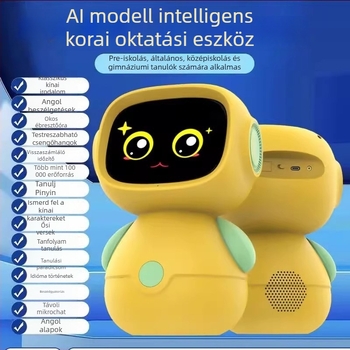 Új gyerekeknek szóló korai oktatási eszköz érintőképernyővel a tanuláshoz, Wi‑Fi okos ébresztő és AI nagy modellű beszélgető robot