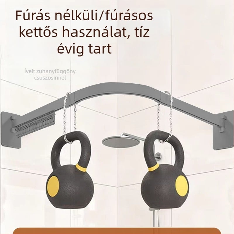 Szürke ívelt hajtogatható zuhanyfüggöny-elválasztó szívókorongokkal, fürdőszobai használatra, penészmentes, gyorsan száradó