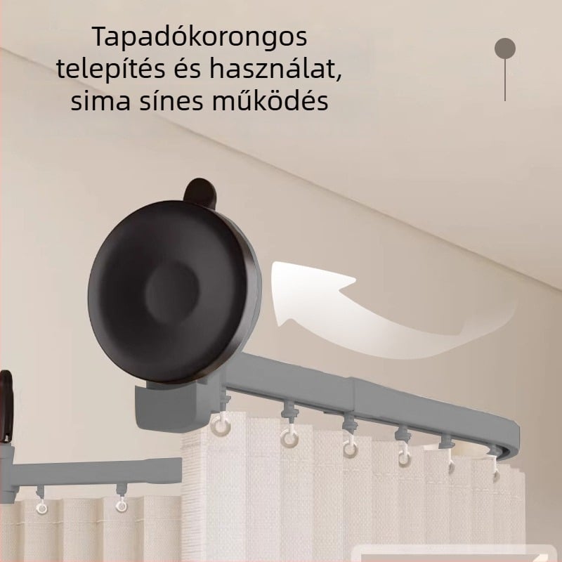 Szürke ívelt hajtogatható zuhanyfüggöny-elválasztó szívókorongokkal, fürdőszobai használatra, penészmentes, gyorsan száradó