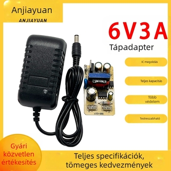 6V 3A tápegység elektromos varrógépekhez, falra szerelhető adapter
