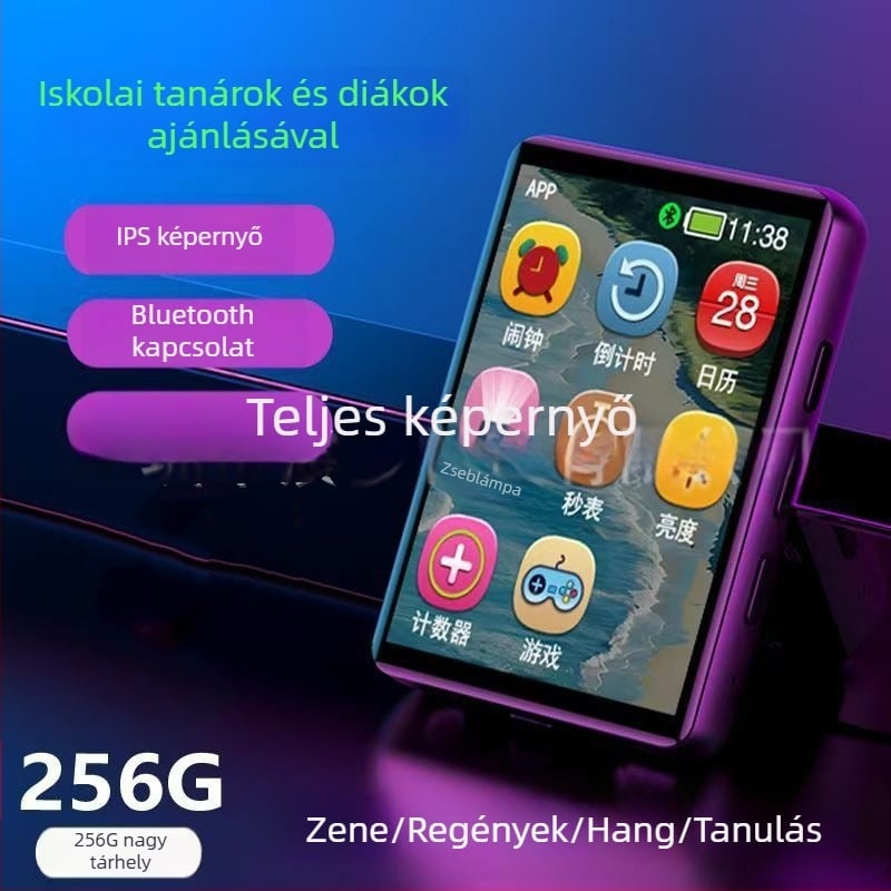 Új 2,4 hüvelykes teljes képernyős hordozható MP3/MP4 lejátszó, regényolvasás, angol hallgatás és ismétlés funkció