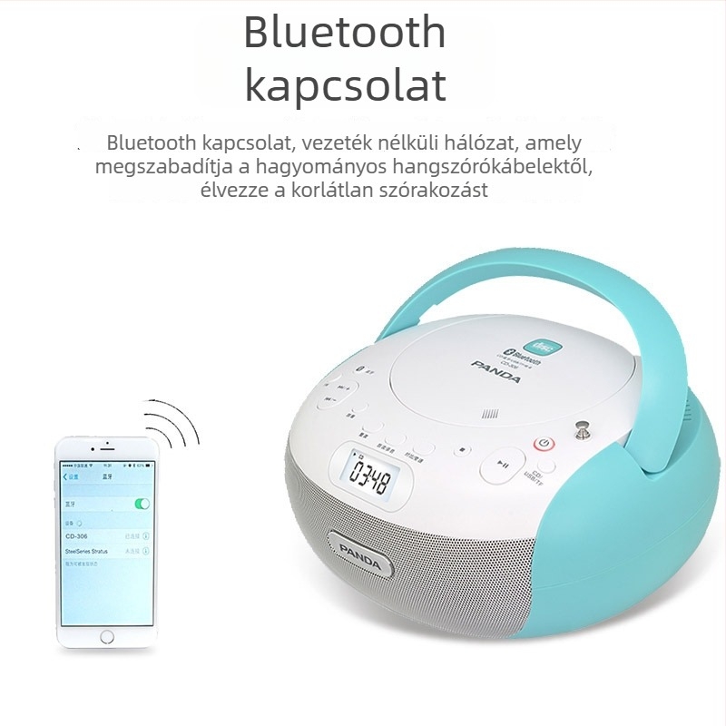 PANDA CD-306 Bluetooth CD-lejátszó ismétlővel, angol hallgatáshoz, otthoni használatra