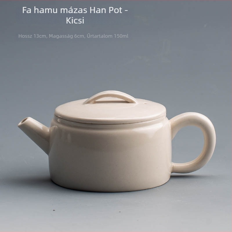 Tao Fan kerámia teáskanna, fehér porcelán, hamvas glazúra, minimalista kínai stílus