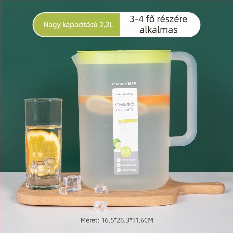 Camellia Hidegvíz-kanna – átlátszó műanyag, hőálló, nagy kapacitás hideg teához és gyümölcsléhez