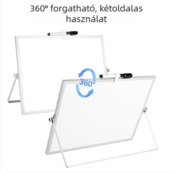 Asztali fehér tábla tartóval, kétoldalas mágneses fémtábla íráshoz iroda, oktatás és otthon, gyerekek
