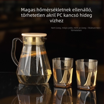 Polikarbonát vízforraló és akril kanna – magas hőmérséklet-ellenálló teáskanna, kannával gyümölcslé, és hideg víz elkészítése, hordozható, élelmiszer‑minőségű, étterem és otthoni használatra