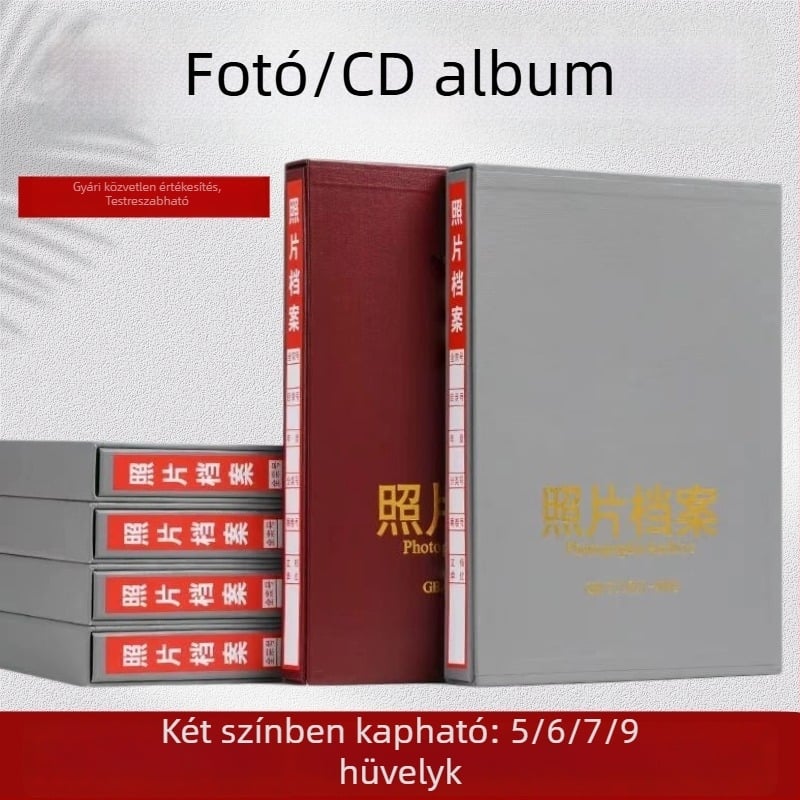 Szürke fényképarchívum 5, 6, 7 és 9 hüvelykes méretekhez – mérnöki doboz CD-tároláshoz, nemzeti szabvány