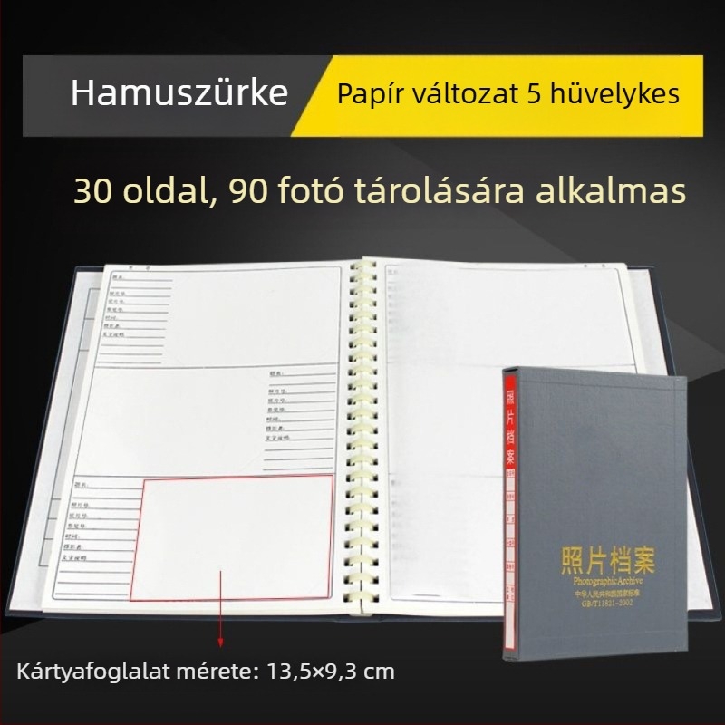 Szürke fényképarchívum 5, 6, 7 és 9 hüvelykes méretekhez – mérnöki doboz CD-tároláshoz, nemzeti szabvány