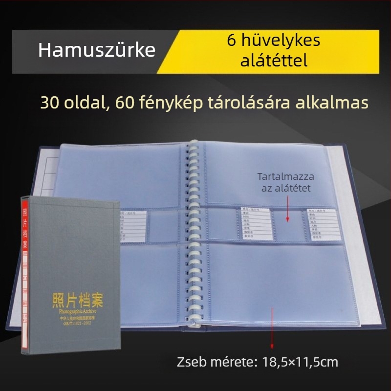 Szürke fényképarchívum 5, 6, 7 és 9 hüvelykes méretekhez – mérnöki doboz CD-tároláshoz, nemzeti szabvány