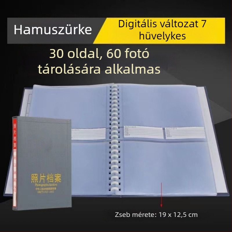 Szürke fényképarchívum 5, 6, 7 és 9 hüvelykes méretekhez – mérnöki doboz CD-tároláshoz, nemzeti szabvány