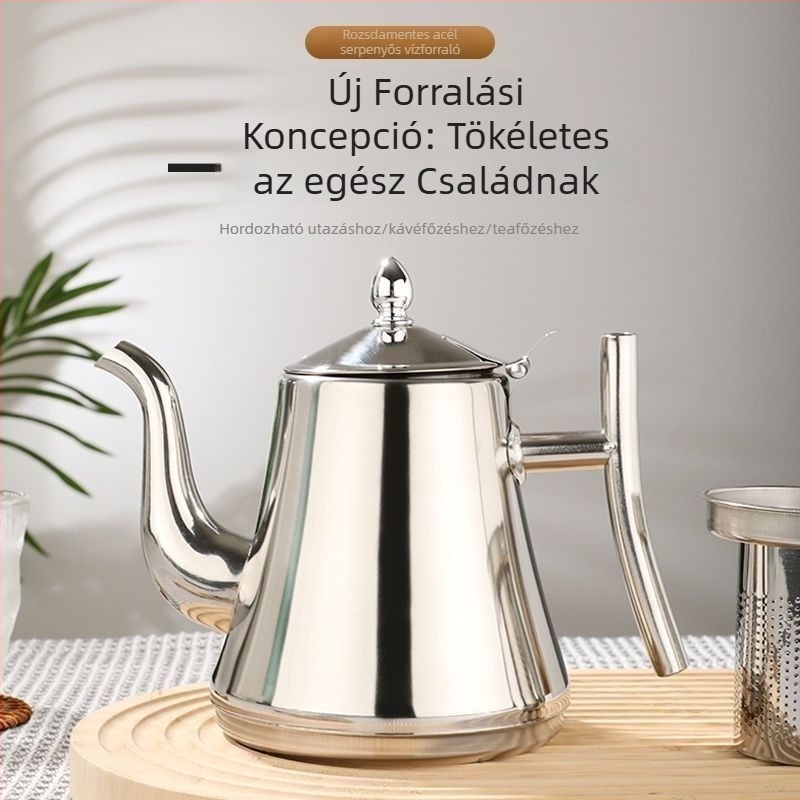 Rozsdamentes acél teáskanna szűrővel, éttermek és szállodák számára, indukciós felülettel kompatibilis, otthoni teafőzéshez, virágtea készítéséhez