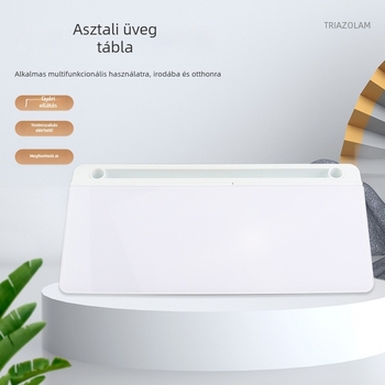 Asztali üveg író- és jegyzetelő tábla edzett üvegből, hordozható, törölhető