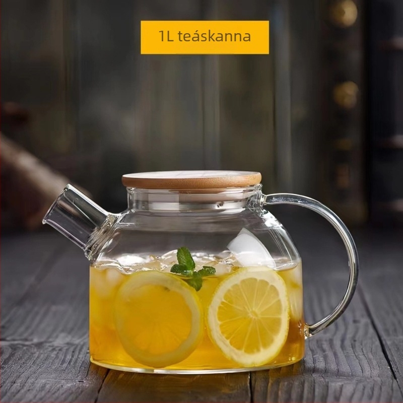 Nagy kapacitású hidegvíz-üveg boroszilikátból teafű és gyümölcs infúzorral, japán stílus, kalapács mintás felület
