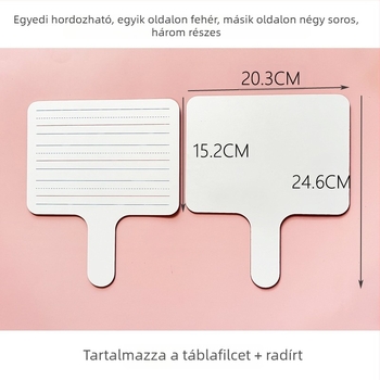 Kézben tartható, dupla oldalú testre szabott fehér tábla, négyszögletes és kerek formával