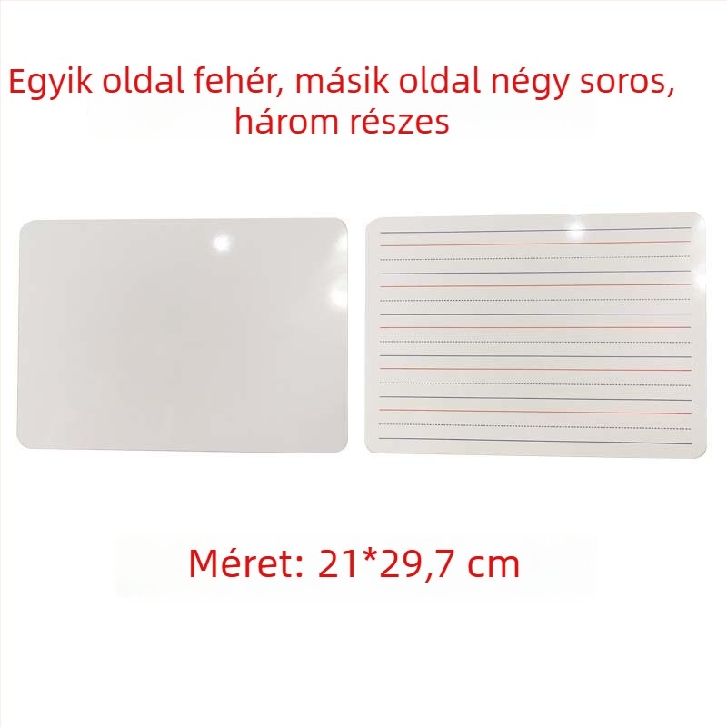Kézben tartható, dupla oldalú testre szabott fehér tábla, négyszögletes és kerek formával