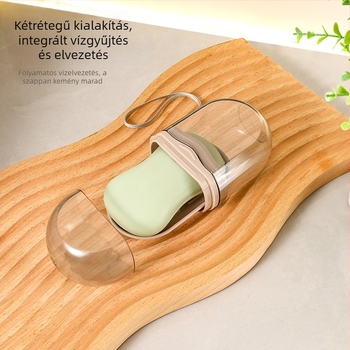 Utazáshoz tervezett, könnyű luxus szappan-doboz fedéllel és leeresztő nyílással, kompakt szappantároló