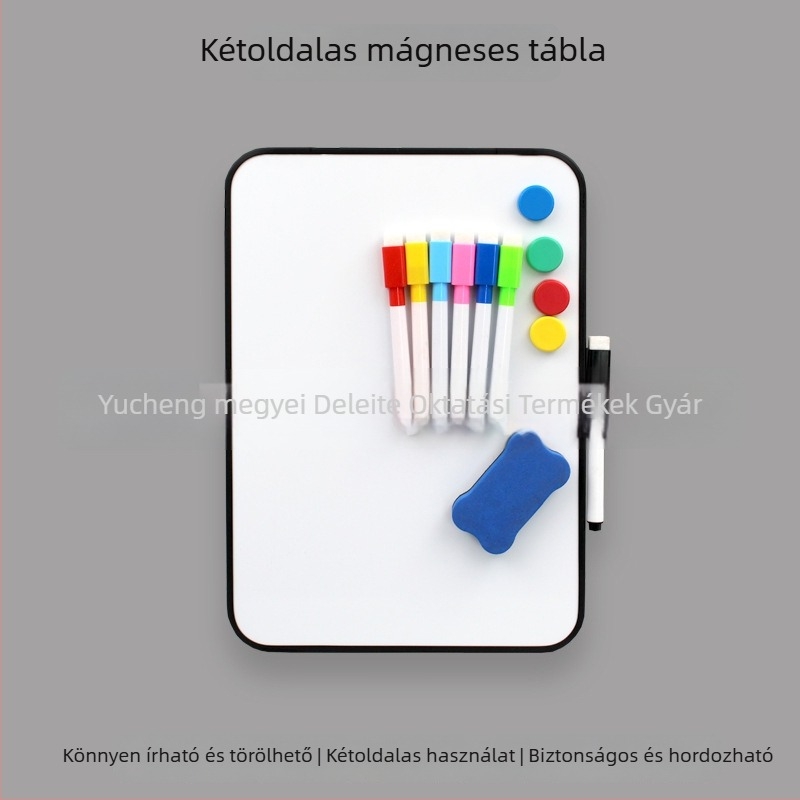 Kézben tartható mágneses, kétoldalas fehér tábla gyerekeknek, asztali írási tábla jegyzetekhez és irodai megjelenítéshez