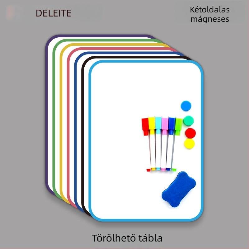 Kézben tartható mágneses, kétoldalas fehér tábla gyerekeknek, asztali írási tábla jegyzetekhez és irodai megjelenítéshez