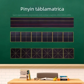 Oktatási mágneses tábla matricák – hat részes Pinyin rács, kínai karakter rács négy vonallal és három cellával, törölhető rajztábla