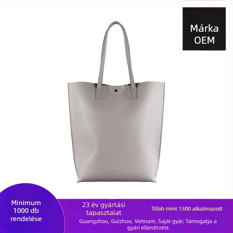 PU bőr tote táska, minimalist stílus, koreai ihletésű női táska, nagy kapacitású, elegáns mindennapi táska.