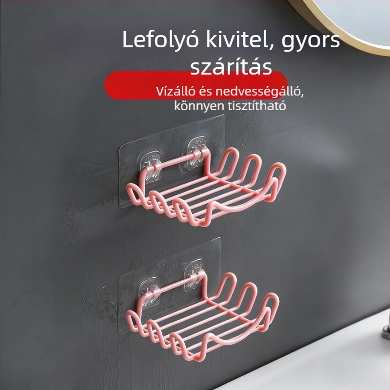 Csavarozás nélküli rozsdamentes acél szappantartó leeresztéssel a fürdőszobába