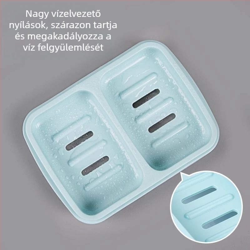 Kétszintes, integrált szappan tál csöpögtetővel és fedéllel, diákszállókhoz