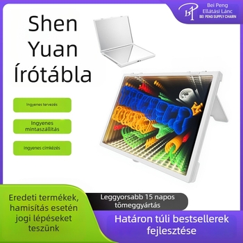 Mágneses írólap 3D mélység-effektussal, kétoldalas asztali dísz