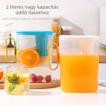 Nagy kapacitású háztartási hidegvíz-kanna fedővel, hőálló, japán stílusú