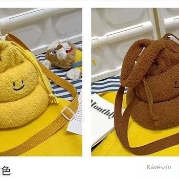 Poop Gift plüss húzószsinóros táska Biuiu 2023 tél, aranyos új stílus, női crossbody táska