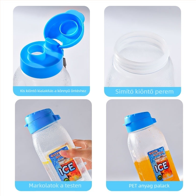 900 ml-es műanyag italos palack háztartási használatra, hideg vízhez, gyümölcslé pohár, 1,2 L