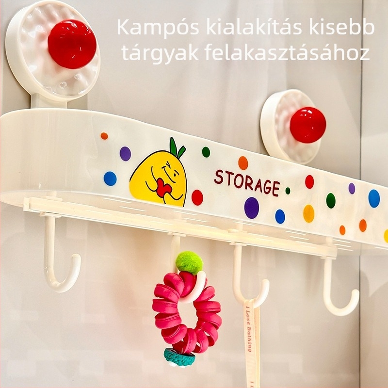 Falra szerelhető szívókorongos tároló — többfunkciós fürdőszoba és konyha