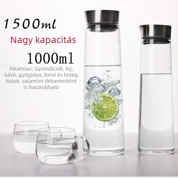 Háztartási boroszilikát üvegből készült hidegvíz kanna, nagy kapacitású, átlátszó