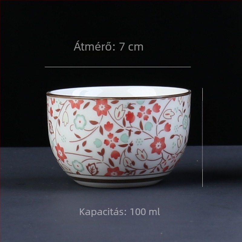Egypoharas kerámia teáscsésze kemencés glazúrral, retro stílusú személyes teáscsésze, kis boros pohár otthonra