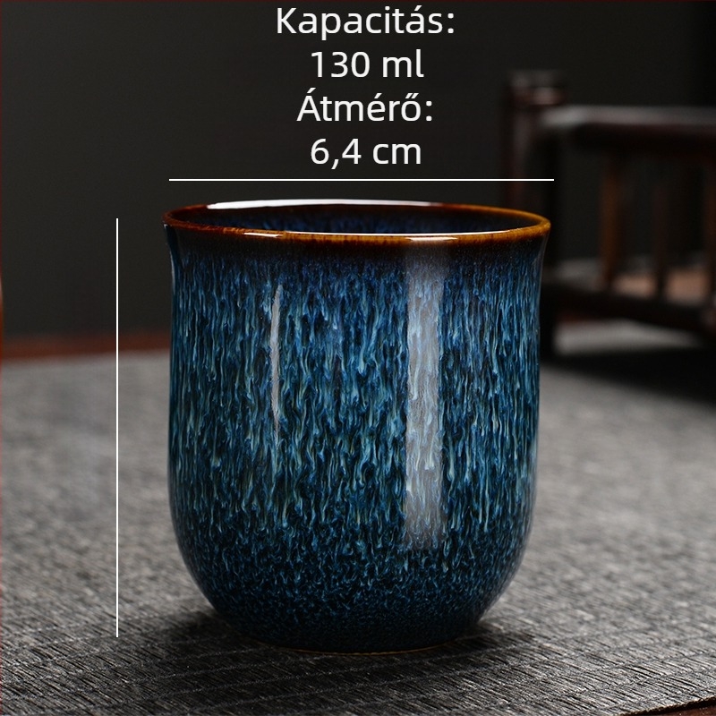 Egypoharas kerámia teáscsésze kemencés glazúrral, retro stílusú személyes teáscsésze, kis boros pohár otthonra