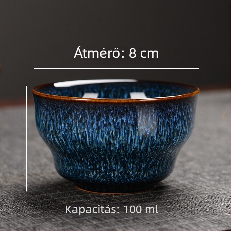Egypoharas kerámia teáscsésze kemencés glazúrral, retro stílusú személyes teáscsésze, kis boros pohár otthonra