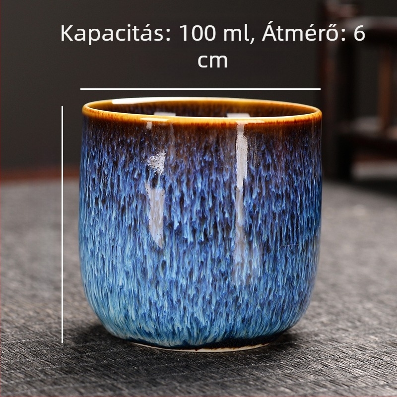 Egypoharas kerámia teáscsésze kemencés glazúrral, retro stílusú személyes teáscsésze, kis boros pohár otthonra