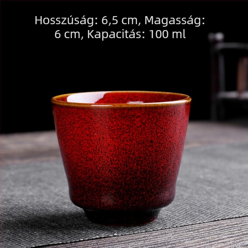 Egypoharas kerámia teáscsésze kemencés glazúrral, retro stílusú személyes teáscsésze, kis boros pohár otthonra