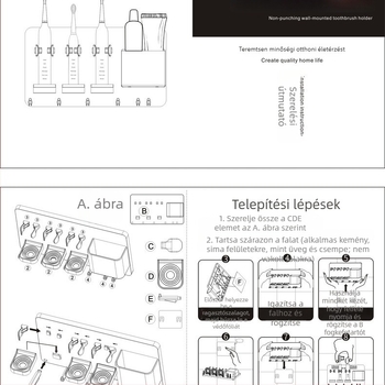Dreamjas elektromos fogkefetartó – állítható fürdőszobai tároló, hely a fogkeféknek és higiéniai kellékeknek