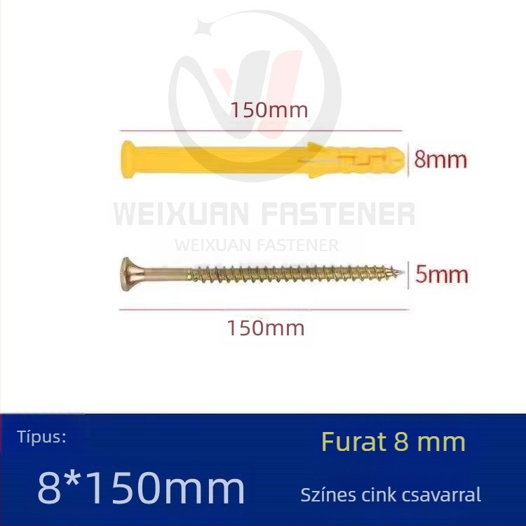 Műanyag expanziós csavarok, dübelek és csövek M6/M8/M10