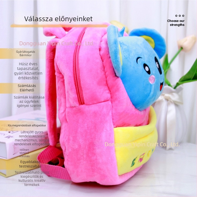 Személyre szabott plüss hátizsák a saját dizájnoddal gyerekeknek
