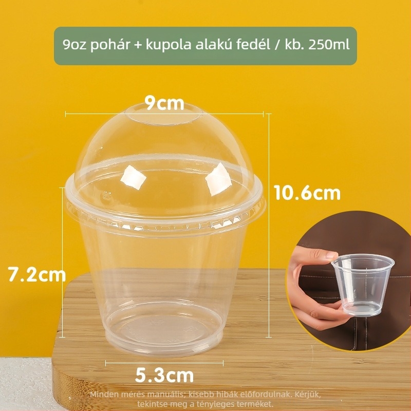 Egyszer használatos mini desszert pohár átlátszó dobozban tiramisóhoz és pudinghoz