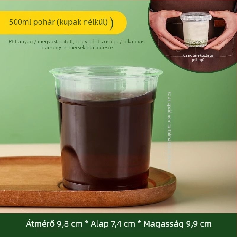 Áttetsző PET poharak savanyú szilva italhoz, egyszer használatos fedővel – utcai értékesítésre