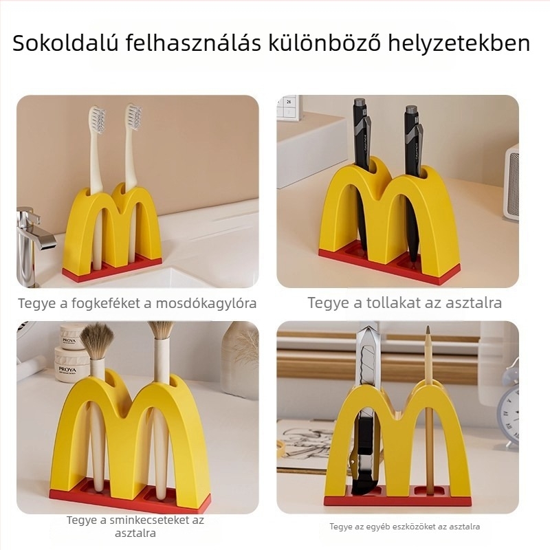 UV-s sterilizáló fogkefetartó, fúrás nélkül, fürdőszobában, hely a fogkrémnek és két fogkefének