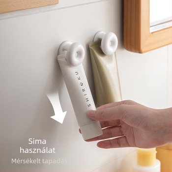 Lazy Corner Falra szerelhető fogkrém-tartó és arctisztító gél adagoló (fúrás nélkül)