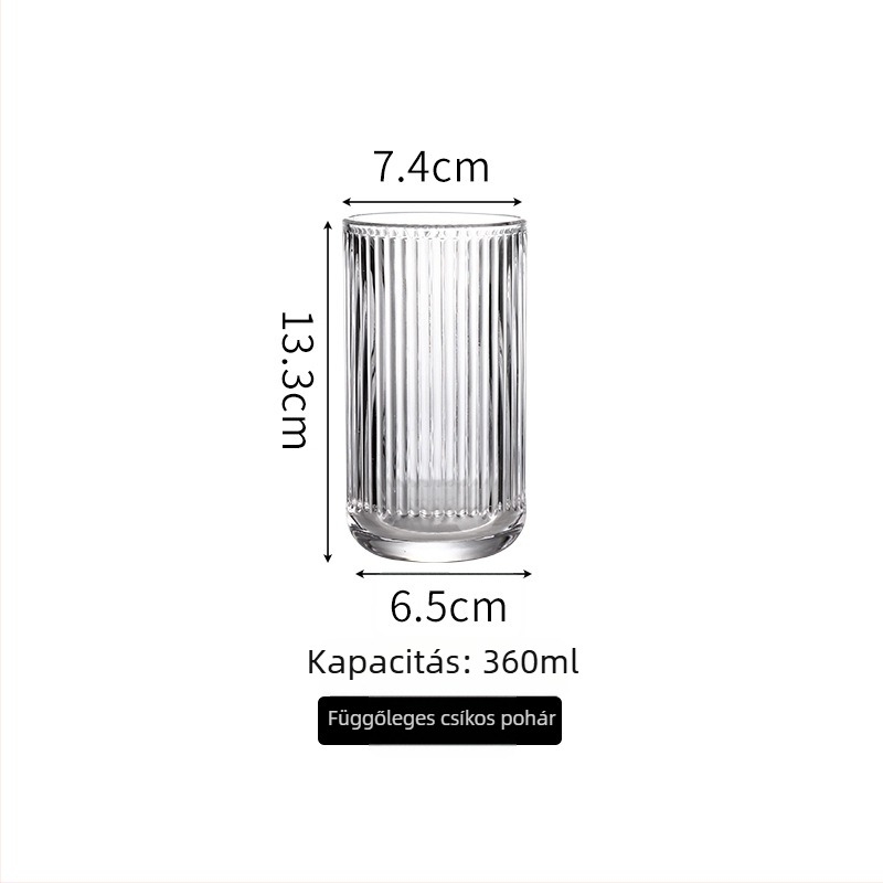 Retro gravírozott üvegpohár jeges lattehoz, gyümölcslevekhez és koktélokhoz