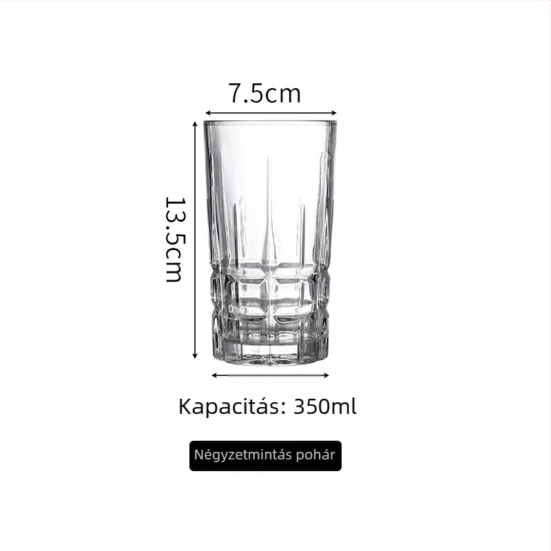 Retro gravírozott üvegpohár jeges lattehoz, gyümölcslevekhez és koktélokhoz