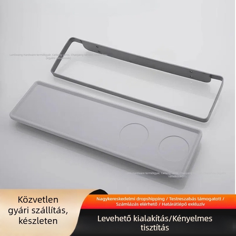 Kerámiás fogkefetartó perforált fürdőszobai tároló, egyenes vonalú dizájn