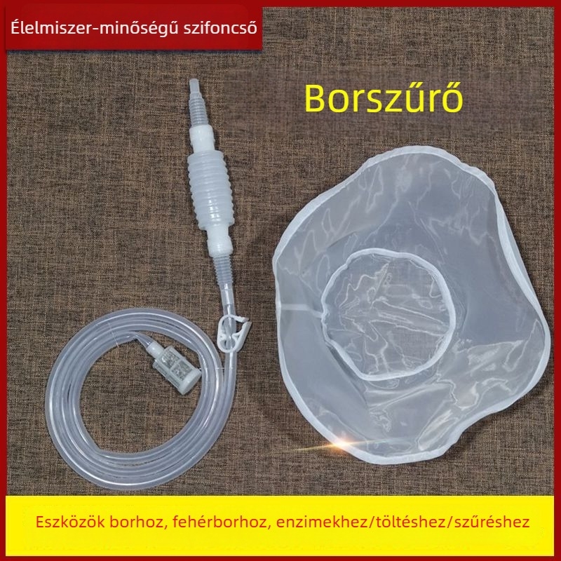 Félautomata bor szifon szűrővel otthoni borászatához