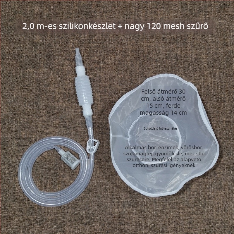 Félautomata bor szifon szűrővel otthoni borászatához