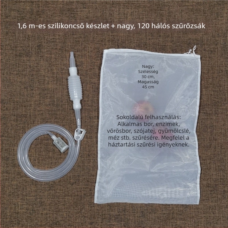 Félautomata bor szifon szűrővel otthoni borászatához